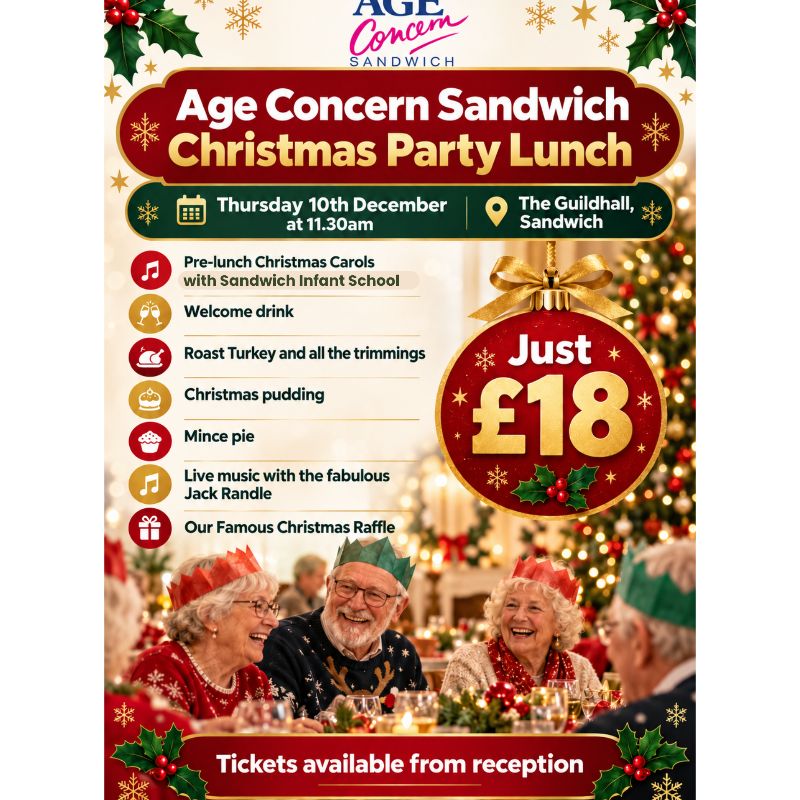 Join Us for Our Christmas Party Lunch - Age Concern Sandwich